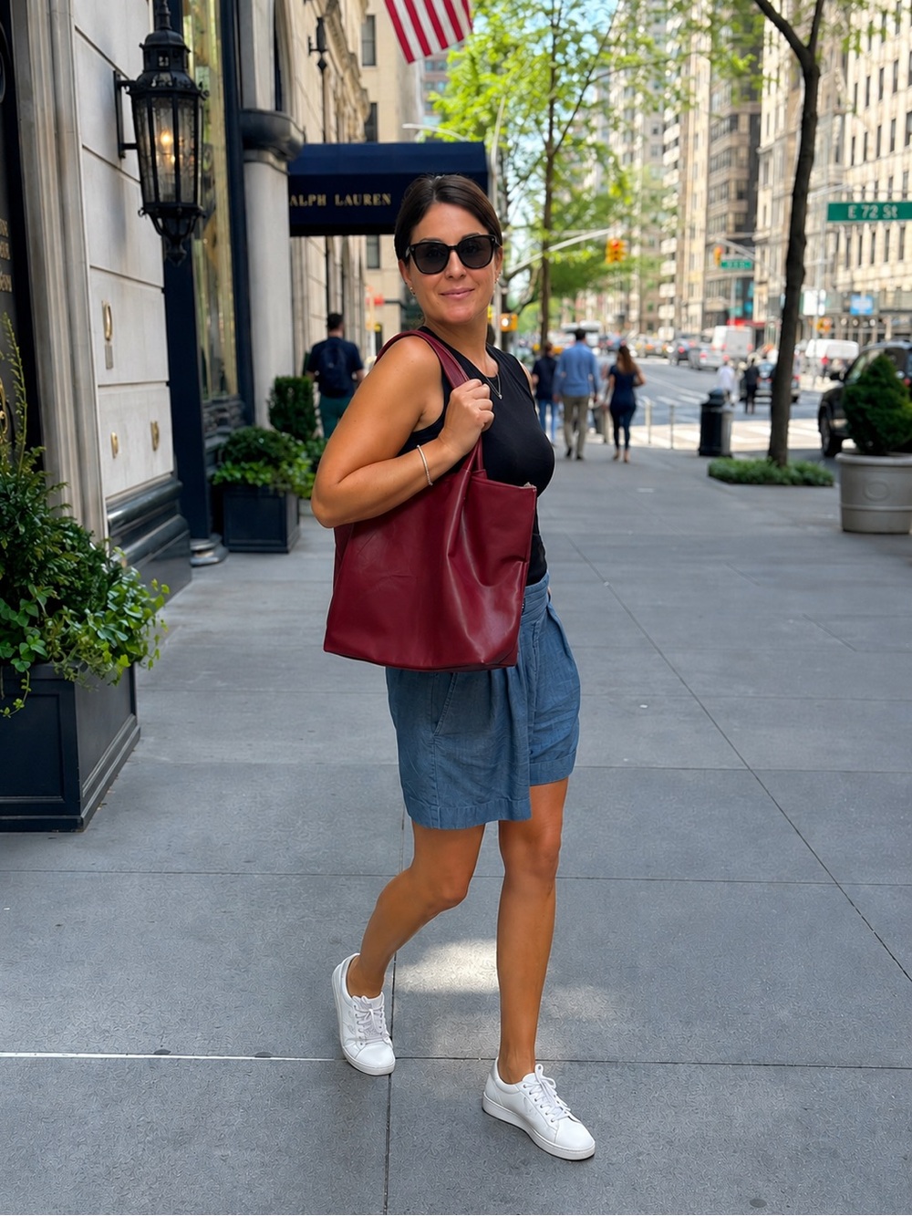 Neiman Marcus Wine Leather Tote